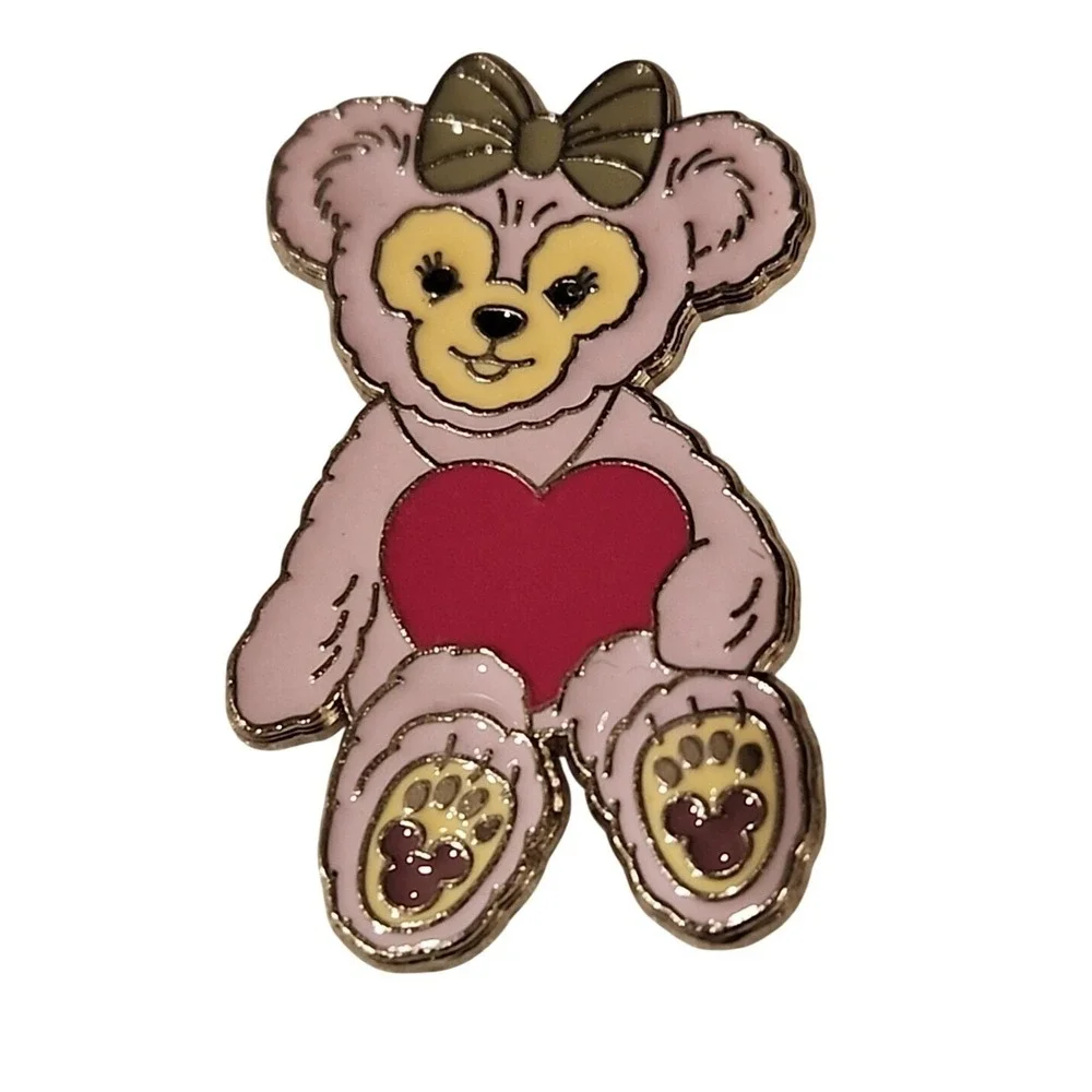 Disney Pin ShellieMay Pink Duffy Teddy Bear RED HEART Shanghai Resort SDR 122338